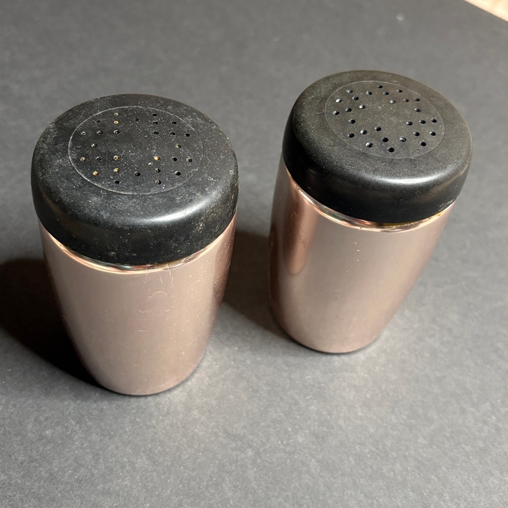 West Bend Vintage Salt & Pepper Shakers Pink Rose Gold Color